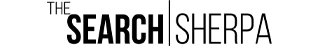 Modern logo for Search Sherpa Chicagoland SEO Search Marketing featuring a mountain guide concept with SEO and growth elements
