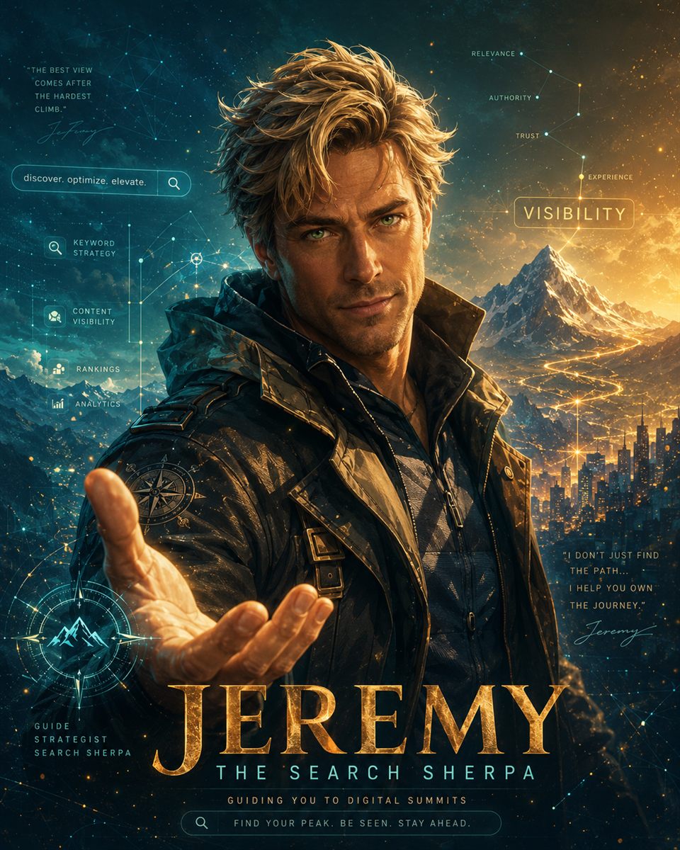 Seven components of a high-performance prompt visualized as a cinematic poster