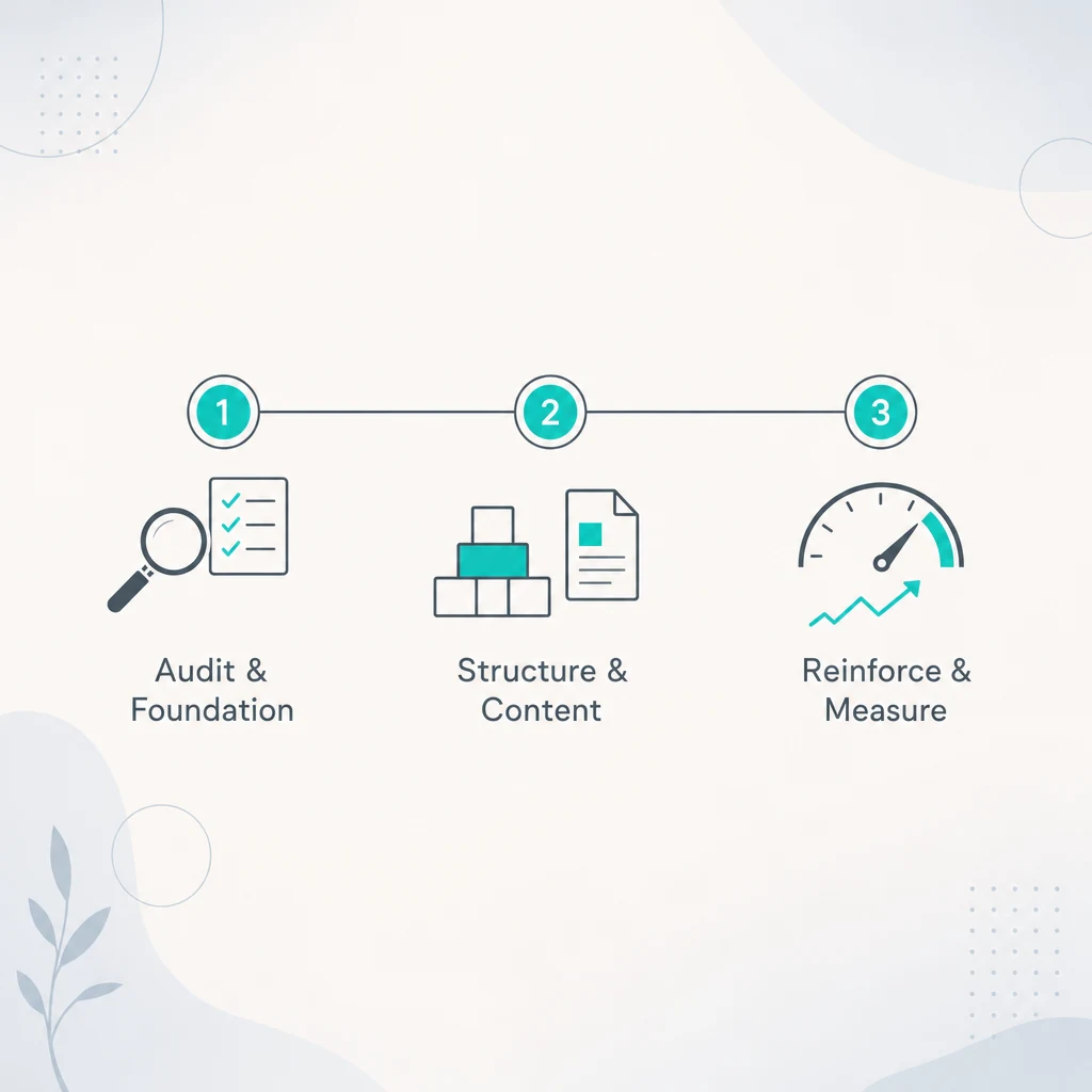 AI Search Optimization Cost: What You Pay and How to Measure It 1 A three-phase 90-day AI search optimization scope timeline
