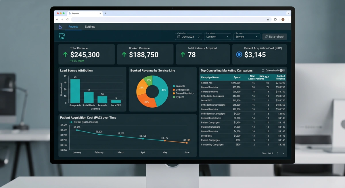 Closed-loop analytics dashboard showing lead source attribution