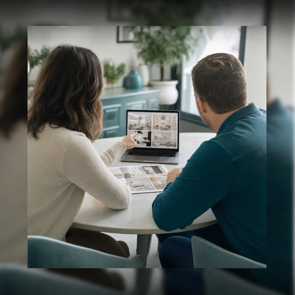 Marketing consultant reviewing a dental practice visibility plan with the practice owner