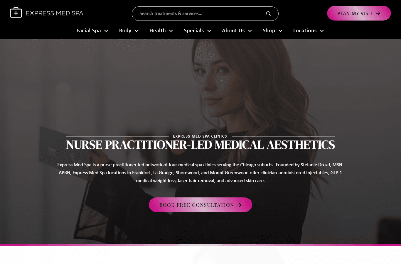 Monico T. De Mesa — Lead Web Developer | The Search Sherpa 2 Express Med Spa website — built by Monico De Mesa for The Search Sherpa