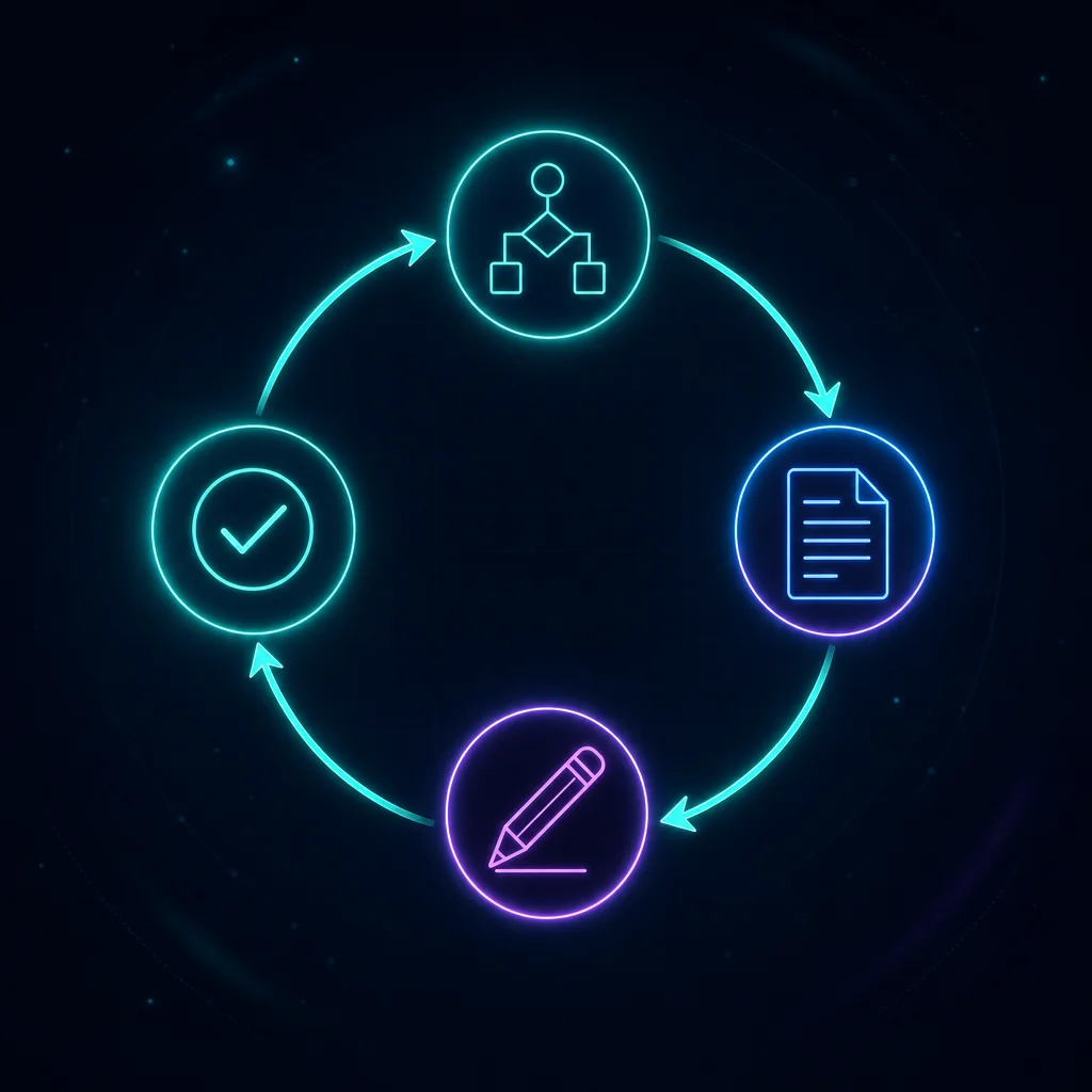 Plan, brief, draft, verify loop for building one strong local business location page with AI